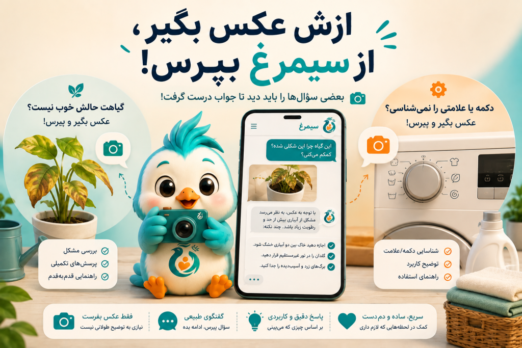 تحلیل عکس و گرفتن پاسخ از روی عکس با اپلیکیشن سیمرغ